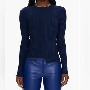 NWT Pistola Betty Asymmetric Long Sleeve Rib Top - Size L
